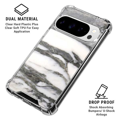 Grey Marbling Google Pixel 10 Pro XL Clear Case
